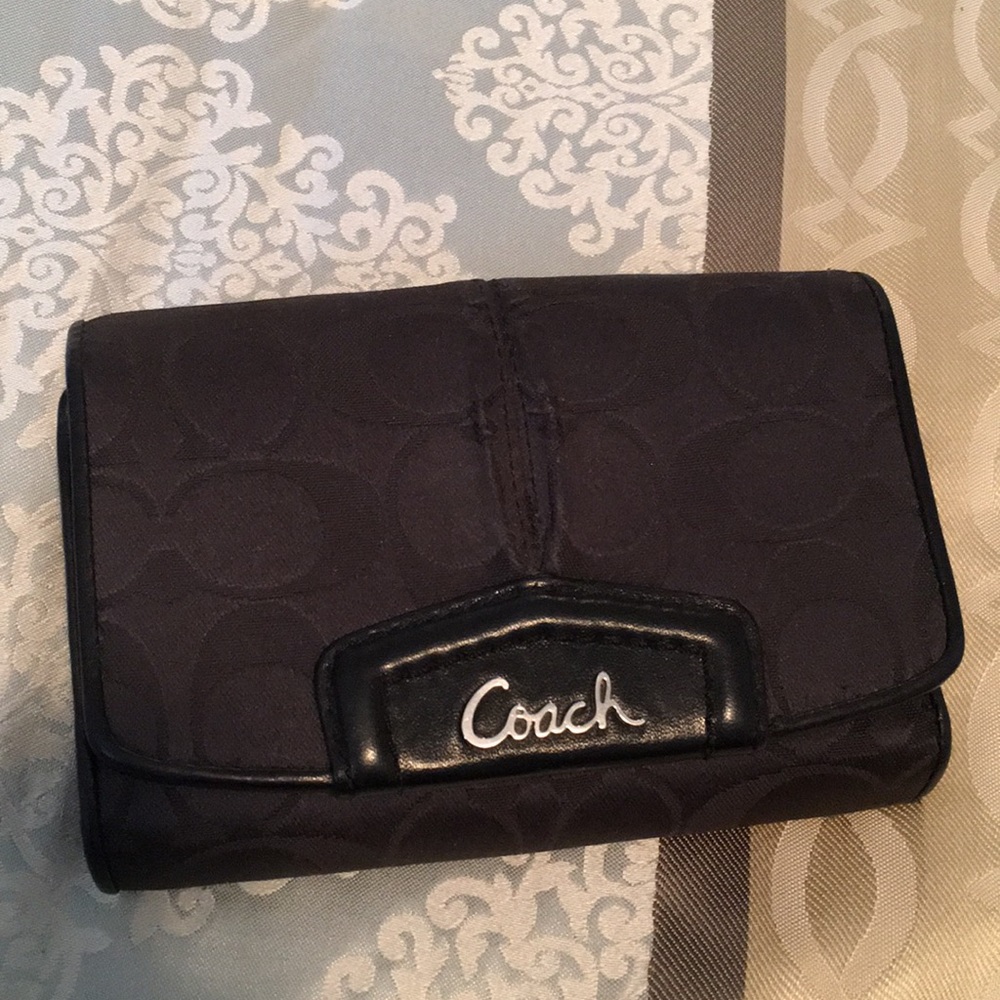 BLACK COACH WALLET GENTLY USED